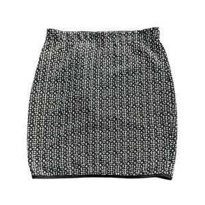 MAX STUDIO WOMENS BLACK AND CRÈME SKIRT SIZE MEDIUM
